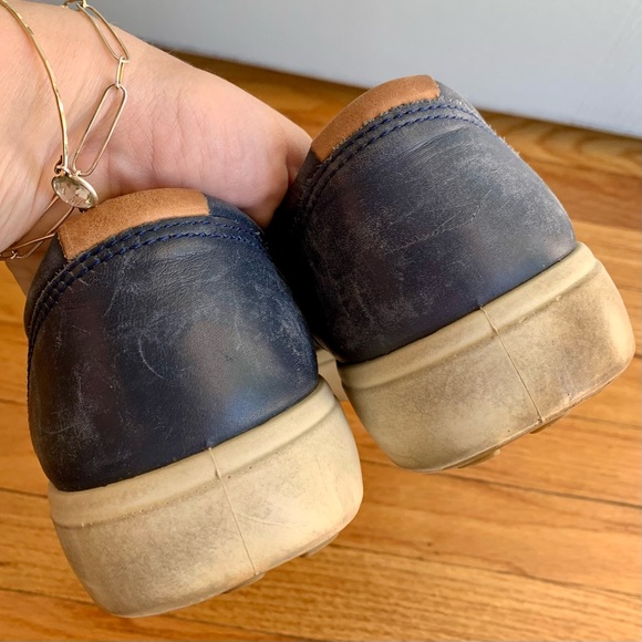 Men’s navy leather Ecco shoes - Picture 5 of 10